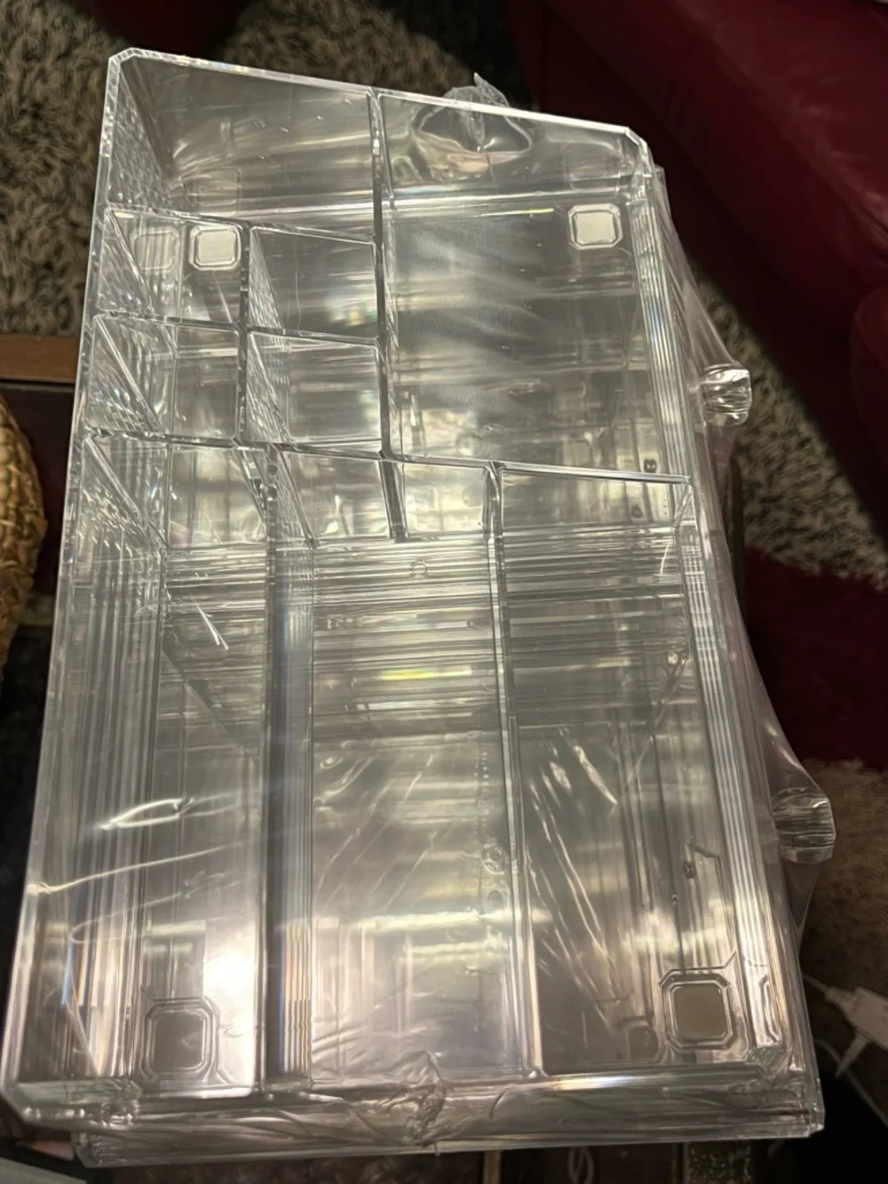 Deluxe 2-Piece Clear Acrylic Makeup & Jewelry Organizer